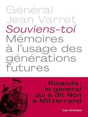 cover image of Souviens-toi--Mémoires à l'usage des générations futures
